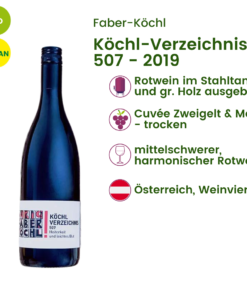 Weinzusammenfassung Rote Cuvée 2019 | Köchl Verzeichnis 507 | Weingut Faber-Köchl